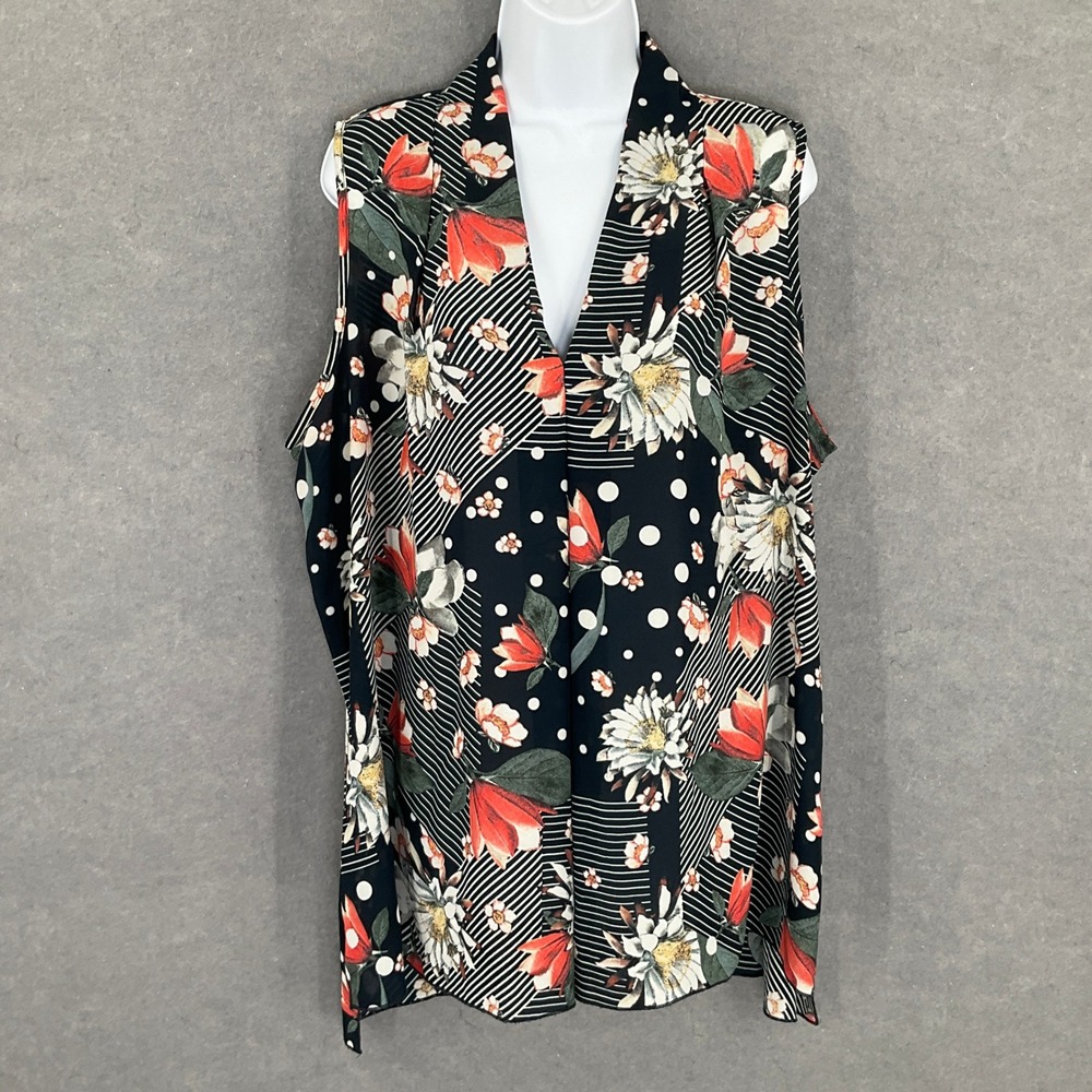 Spense Top Woman 3X Floral Print Sleeveless V-Neckline Bloomcore Bohemian